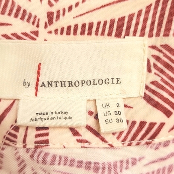 By Anthropologie Palm Leaf Printed Mini Wrap Skirt - Size 00 - Picture 10 of 10